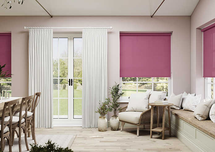 Roma, Cerise Pink - Roller Blind - Image 3